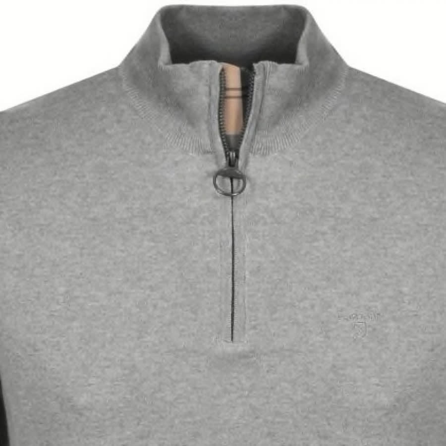 Alternative Image for ProductBarbour Half Zip Knit Jumper Grey3